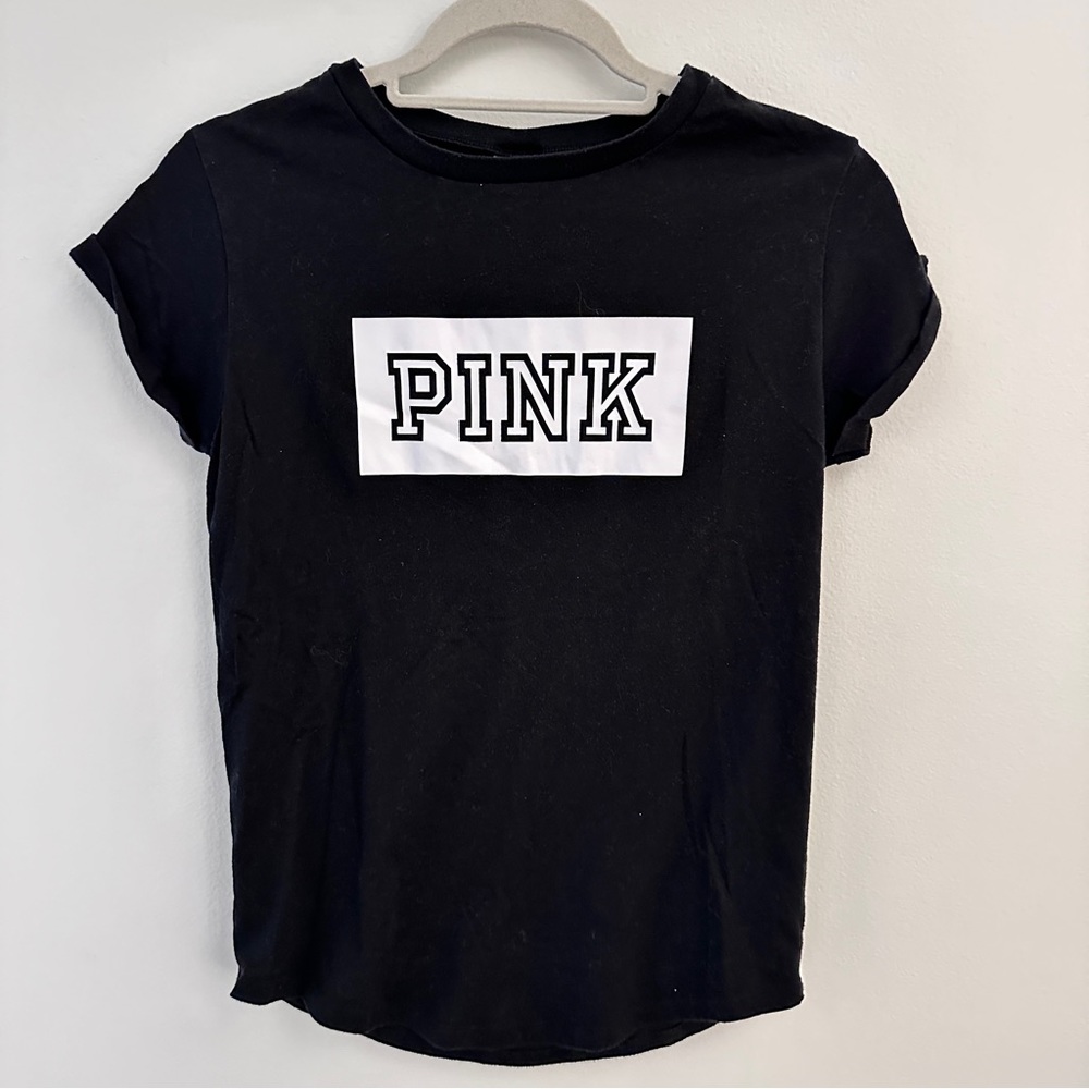 PINK by Victoria’s Secret black short sleeve t shirt SZ XS